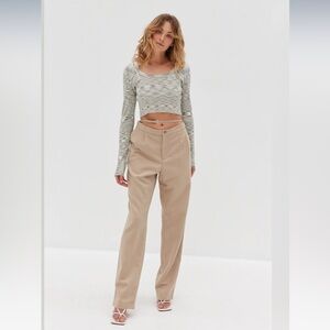 Style Addict Dion Belted Trousers - Tan